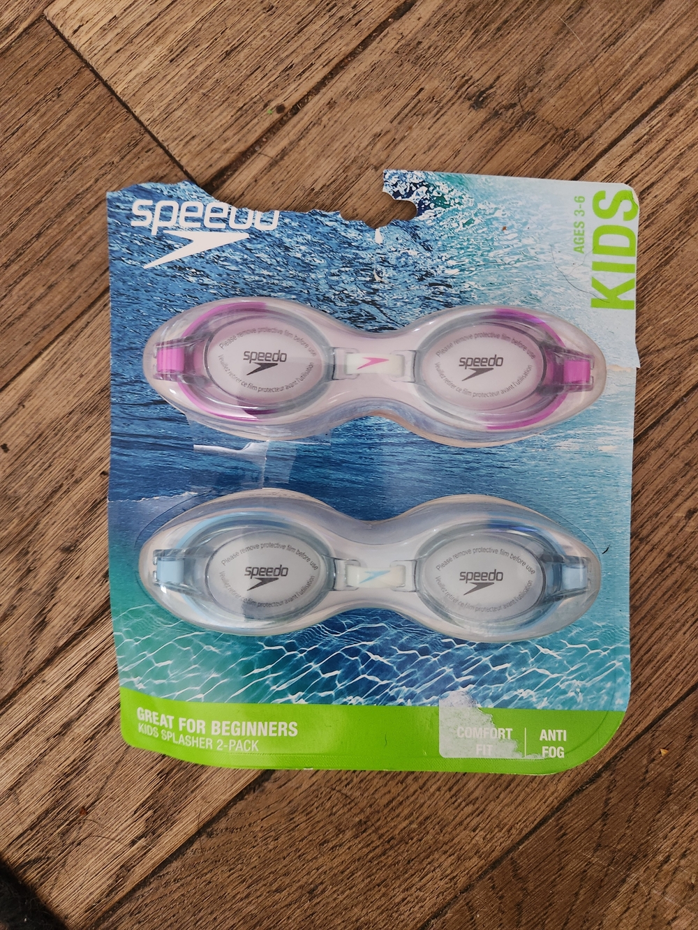 Speedo Kids 2-Pack Swim Goggles - Pink & Light Blue